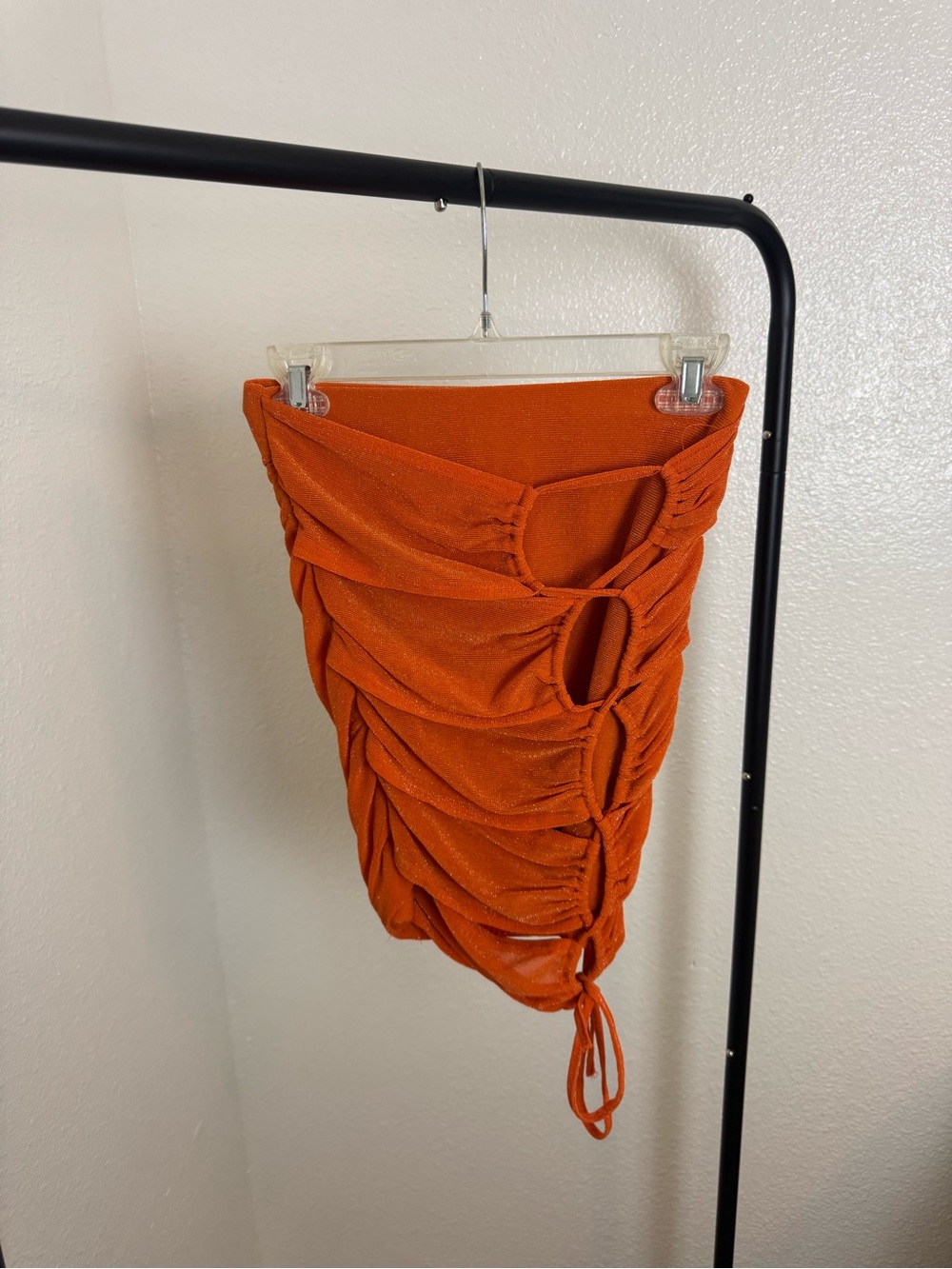 Ruched Orange Tube Top